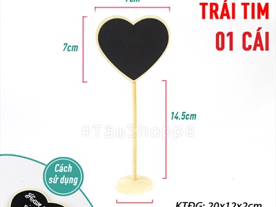 Standee bảng đen viết phấn để bàn đế tròn chân cao 3 kiểu [Tháo lắp - cao 20cm] BANGDEN-09